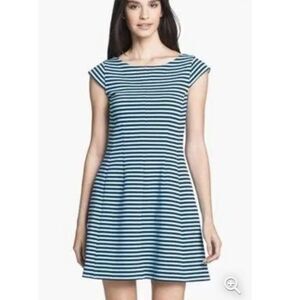 Lilly Pulitzer Brielle Blue Stripe Fit and Flare Dress XS